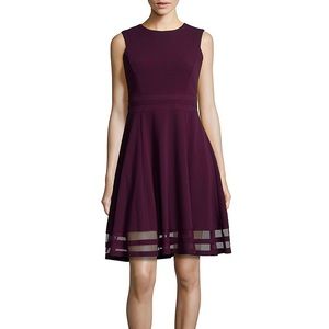 Calvin Klein | Illusions Trim Fit & Flare Dress